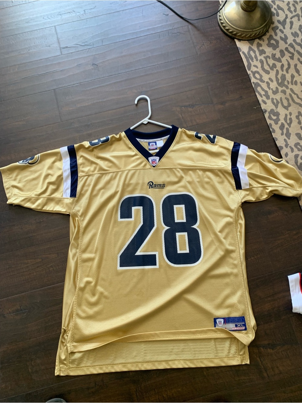 Reebok Los Angeles Rams Gold and Navy #28 Football Jersey